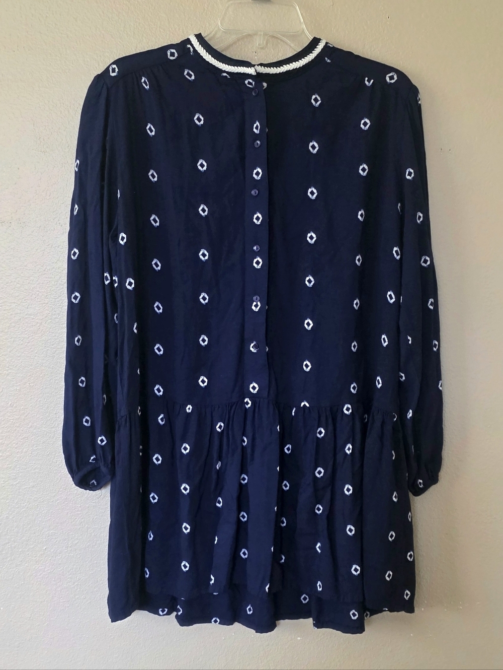 Solito Womens Blue Diamond Printed Mini Dress - Size Small